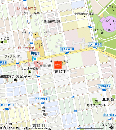 ザ・ビッグエクスプレス栄町店付近の地図